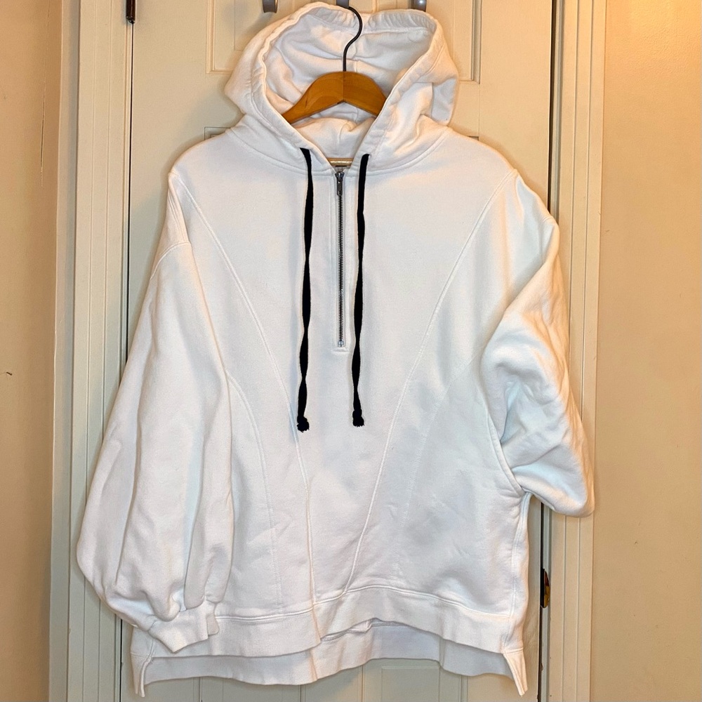 Free People Oversize Winter White Hoodie Sweatshirt
